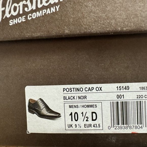 Florsheim Mens Postino Cap Oxford Black Size 10.5 D(M) main image 4